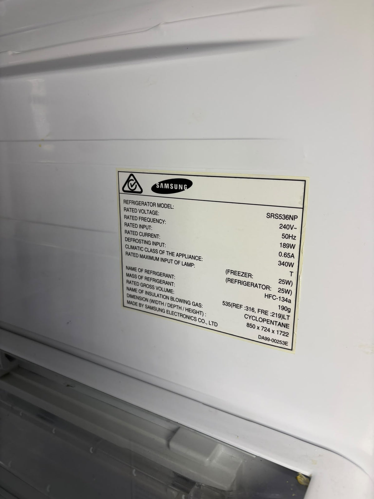 Samsung 537L Side by Side Fridge SRS536NP – Stainless Steel