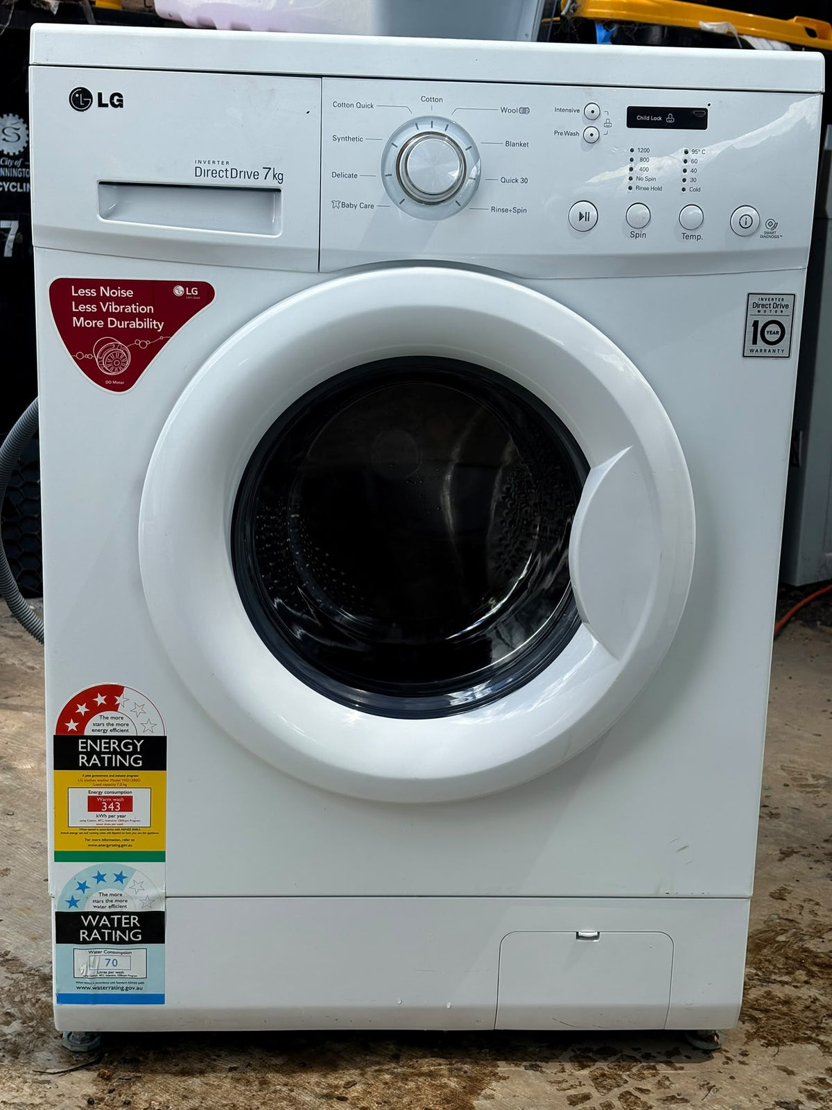 LG WD1200D 7kg Front Load Washing Machine – White