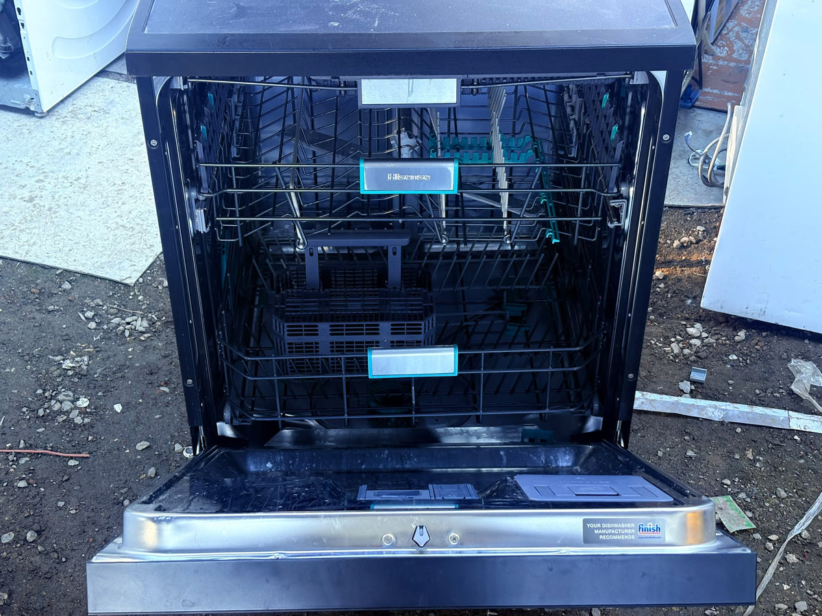Hisense HSAP16FB 60cm 16 Place Freestanding Dishwasher – Black Steel