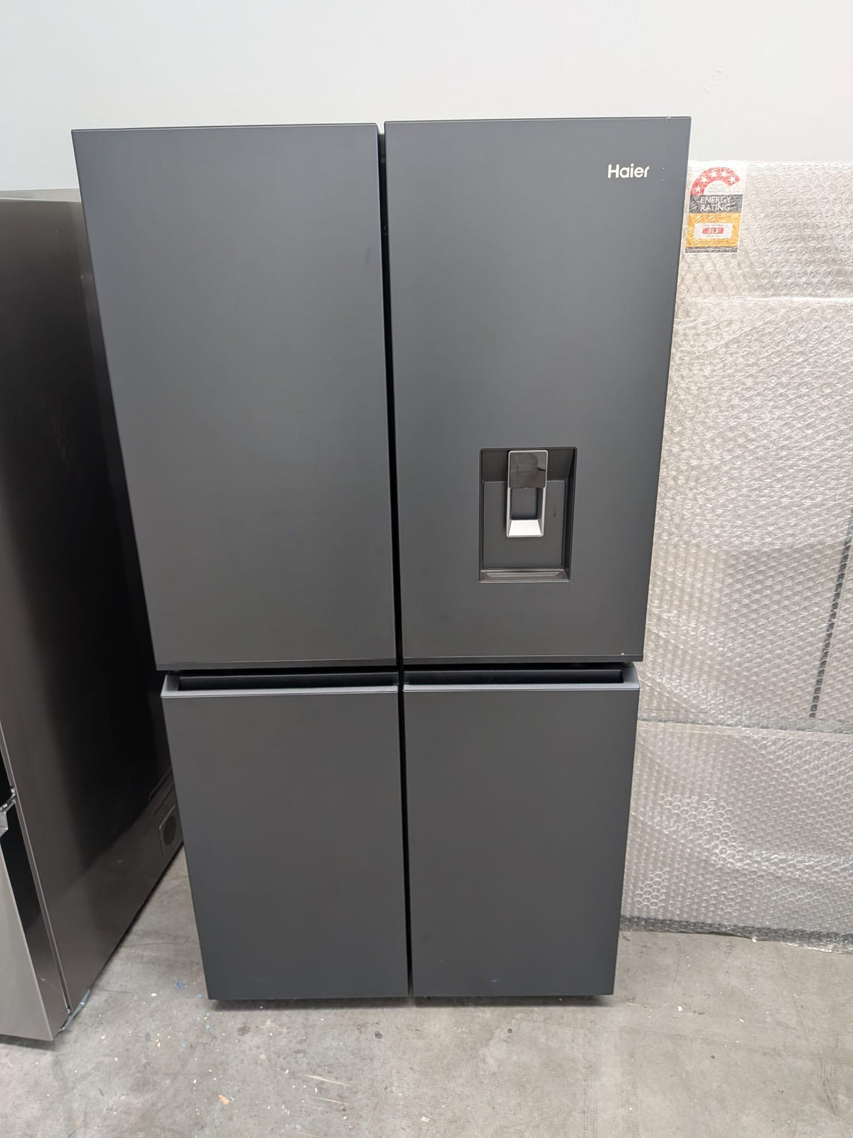 Haier HRF680YPC 623L Quad Door Fridge – Black, Plumbed Ice & Water