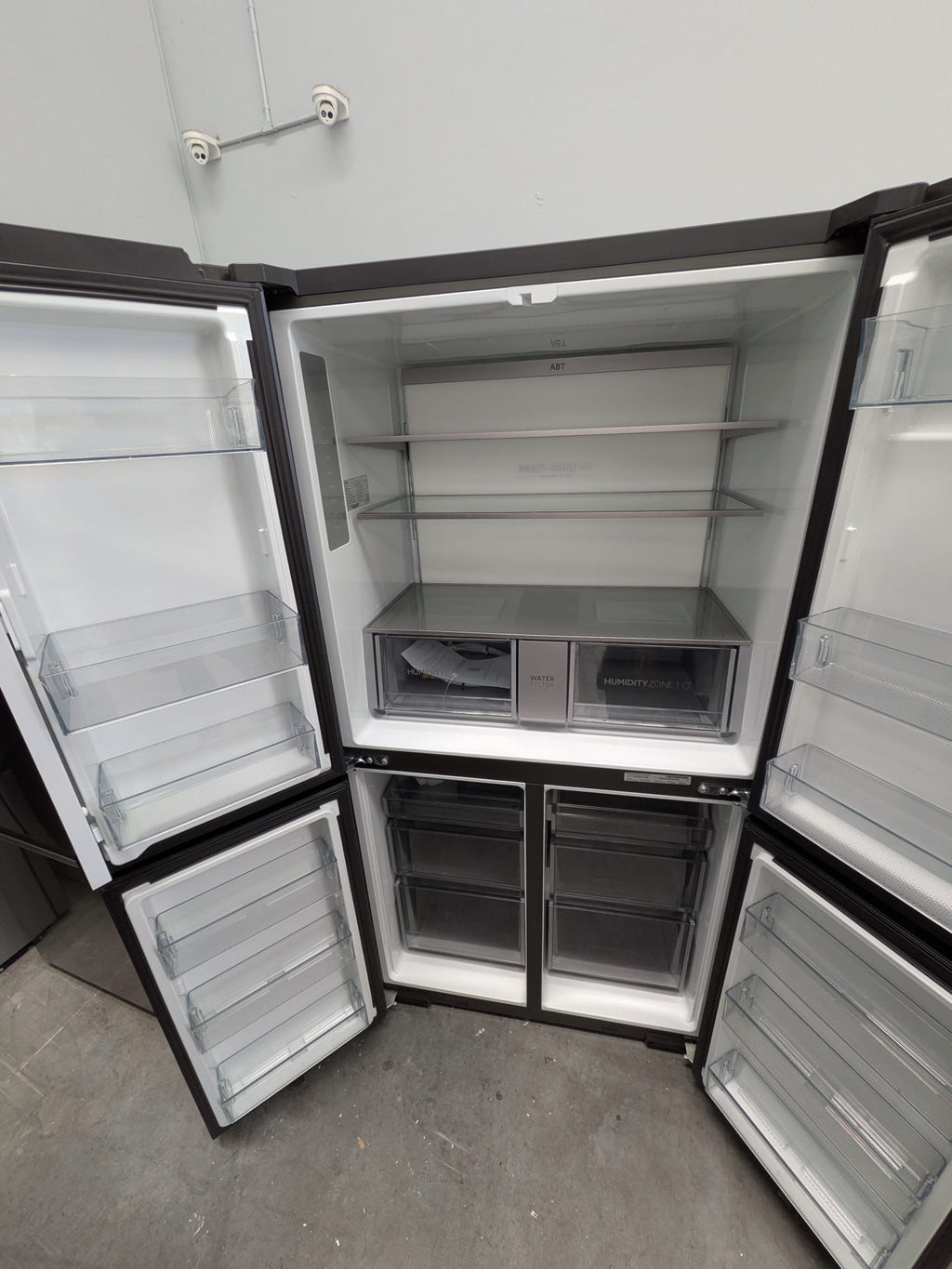 Haier HRF680YPC 623L Quad Door Fridge – Black, Plumbed Ice & Water
