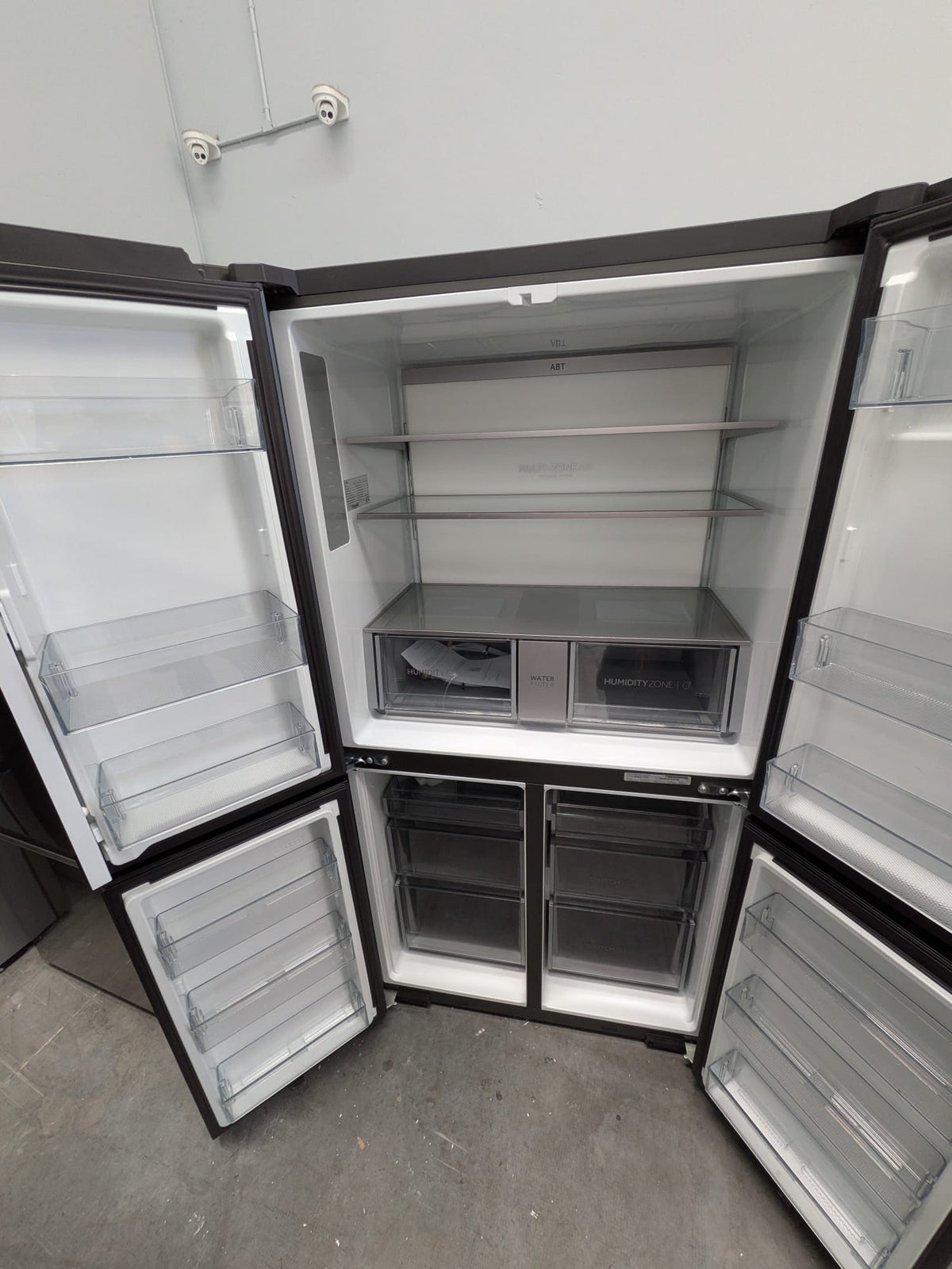 Haier HRF680YPC 623L Quad Door Fridge – Black, Plumbed Ice & Water