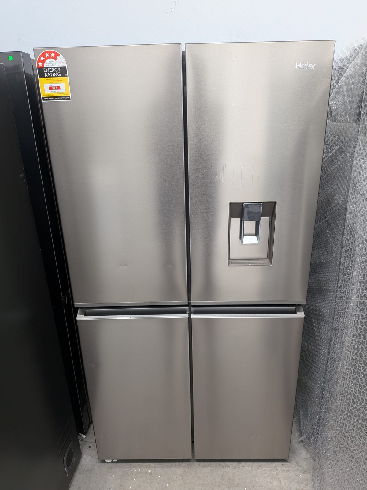 Haier HRF680YPS 623L Quad Door Fridge – Satina, Plumbed Ice & Water