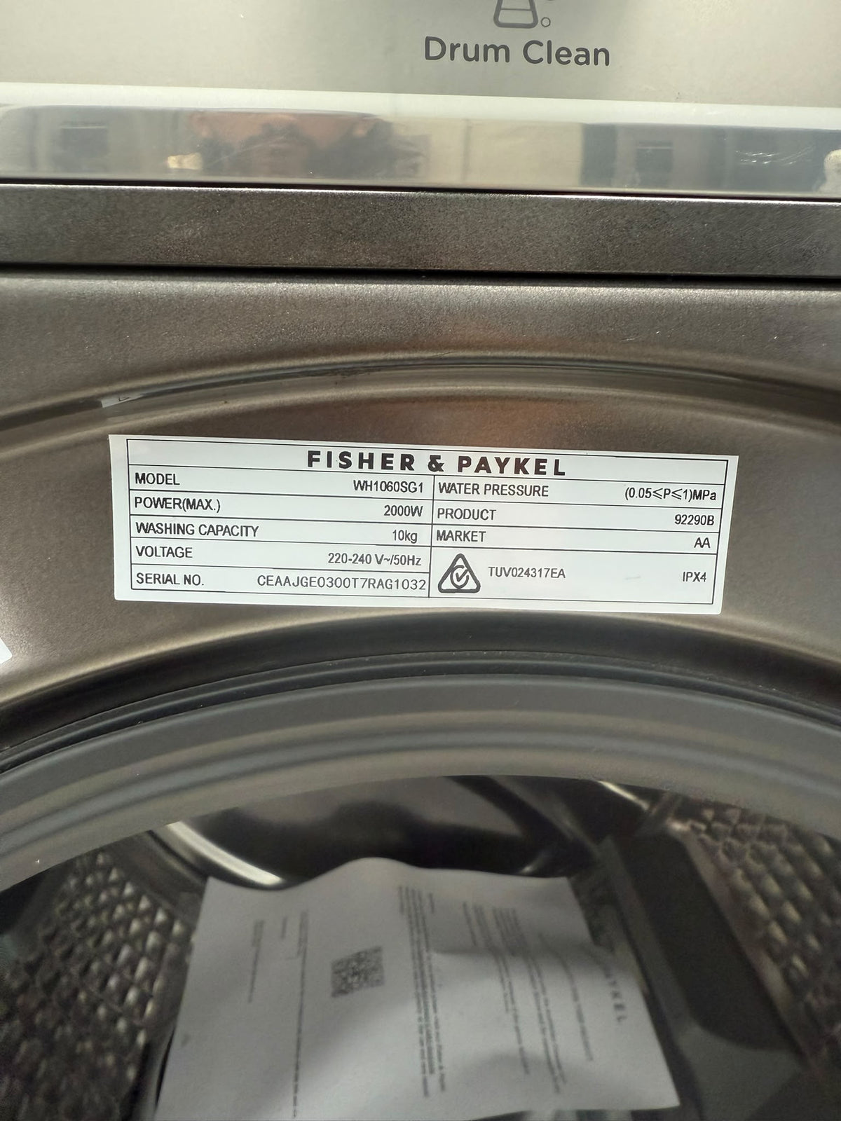 Fisher & Paykel WH1060SG1 Series 9 10kg Front Load Washer – Graphite, Steam Care
