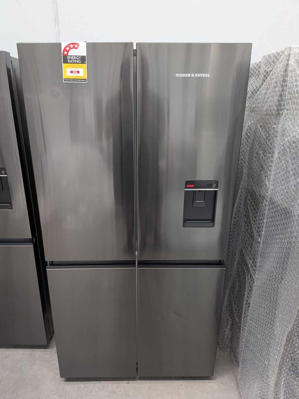 Fisher & Paykel RF605QNUVB1 538L Quad Door Fridge – Black Stainless Steel, Ice & Water