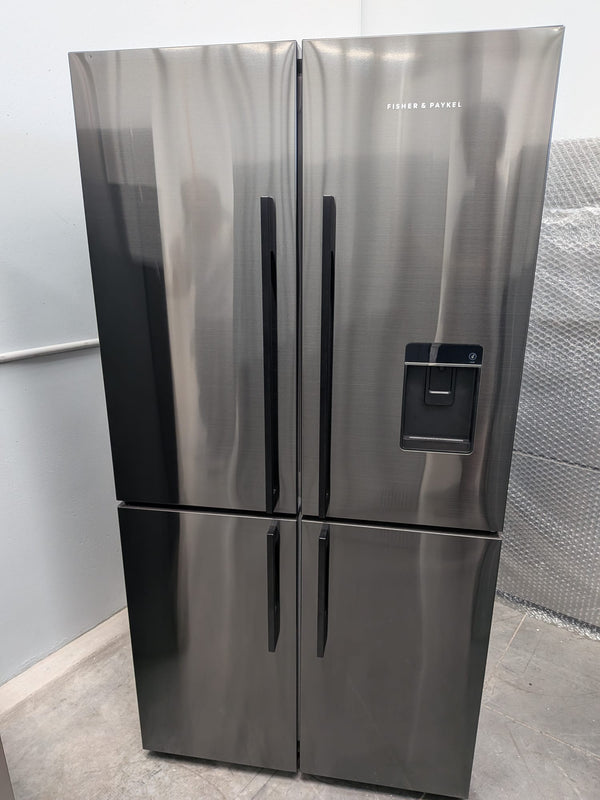 Fisher & Paykel RF605QDUVB2 538L Quad Door Fridge – Black Stainless Steel, Ice & Water