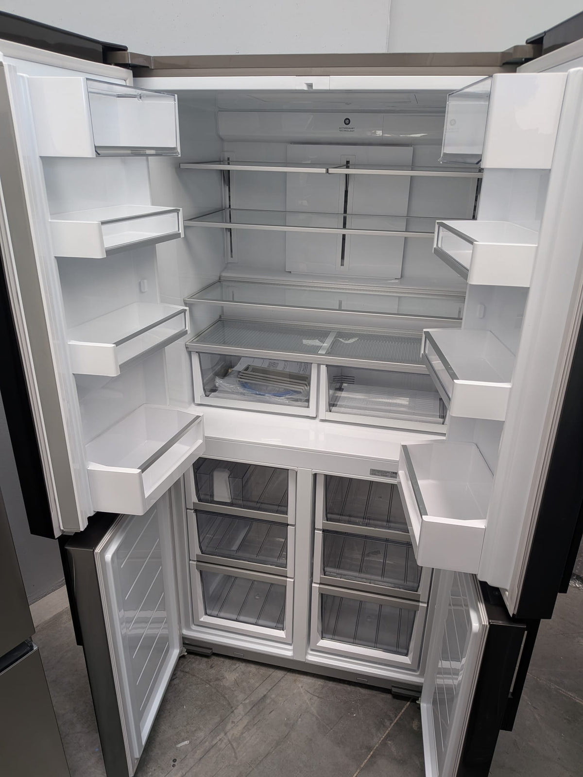 Fisher & Paykel RF605QDUVB2 538L Quad Door Fridge – Black Stainless Steel, Ice & Water
