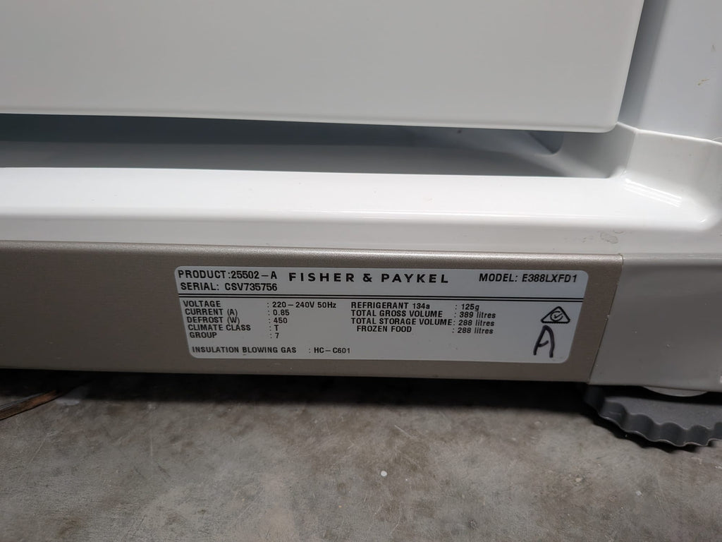 Fisher & Paykel E388LXFD1 389L Upright Freezer – Stainless Steel, Left Hinge
