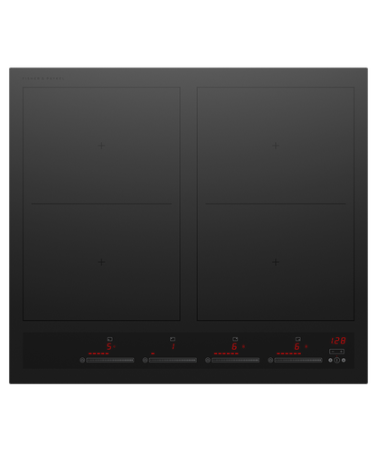 Fisher & Paykel CI604ZZDTB5 60cm Series 7 Induction Cooktop – Black Glass, 2 SmartZones