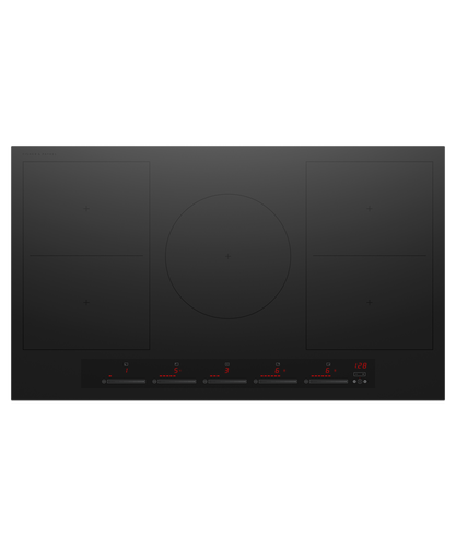 Fisher & Paykel CI905ZZDTB5 90cm Series 7 Induction Cooktop – Black Glass, 2 SmartZones